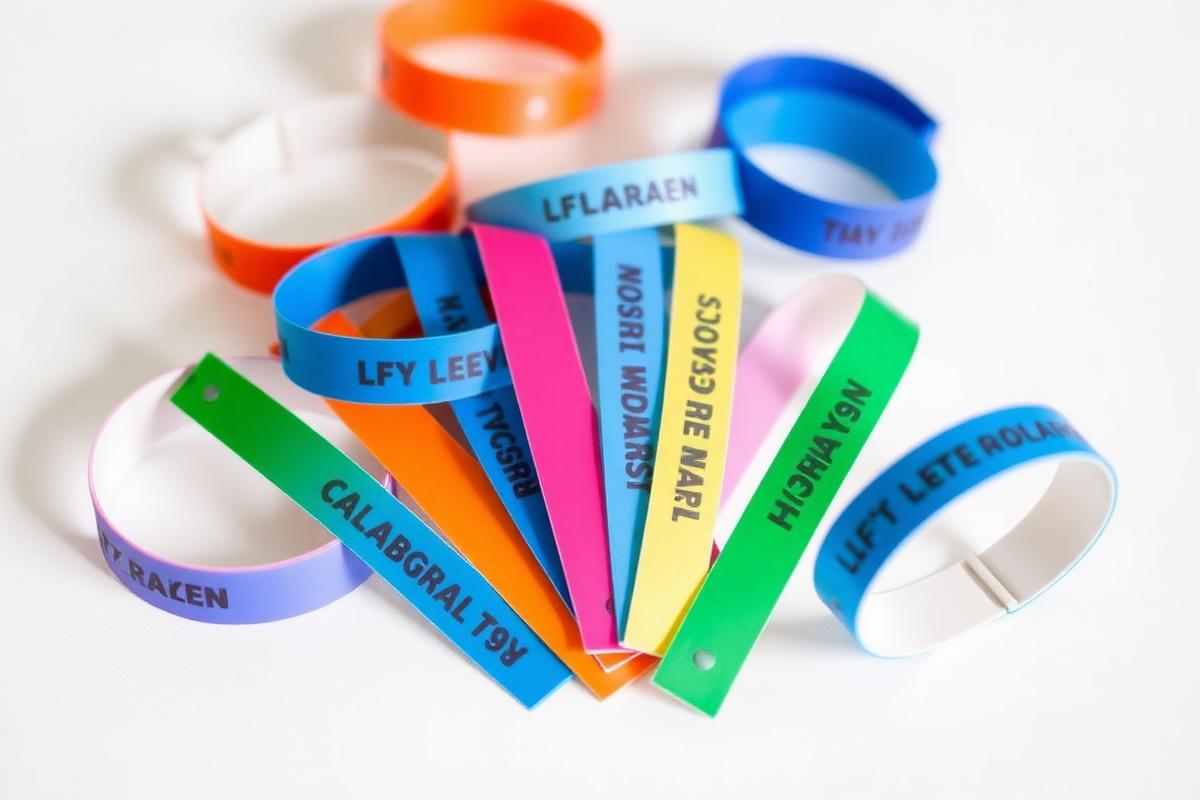 Custom printed Tyvek wristbands in many colours